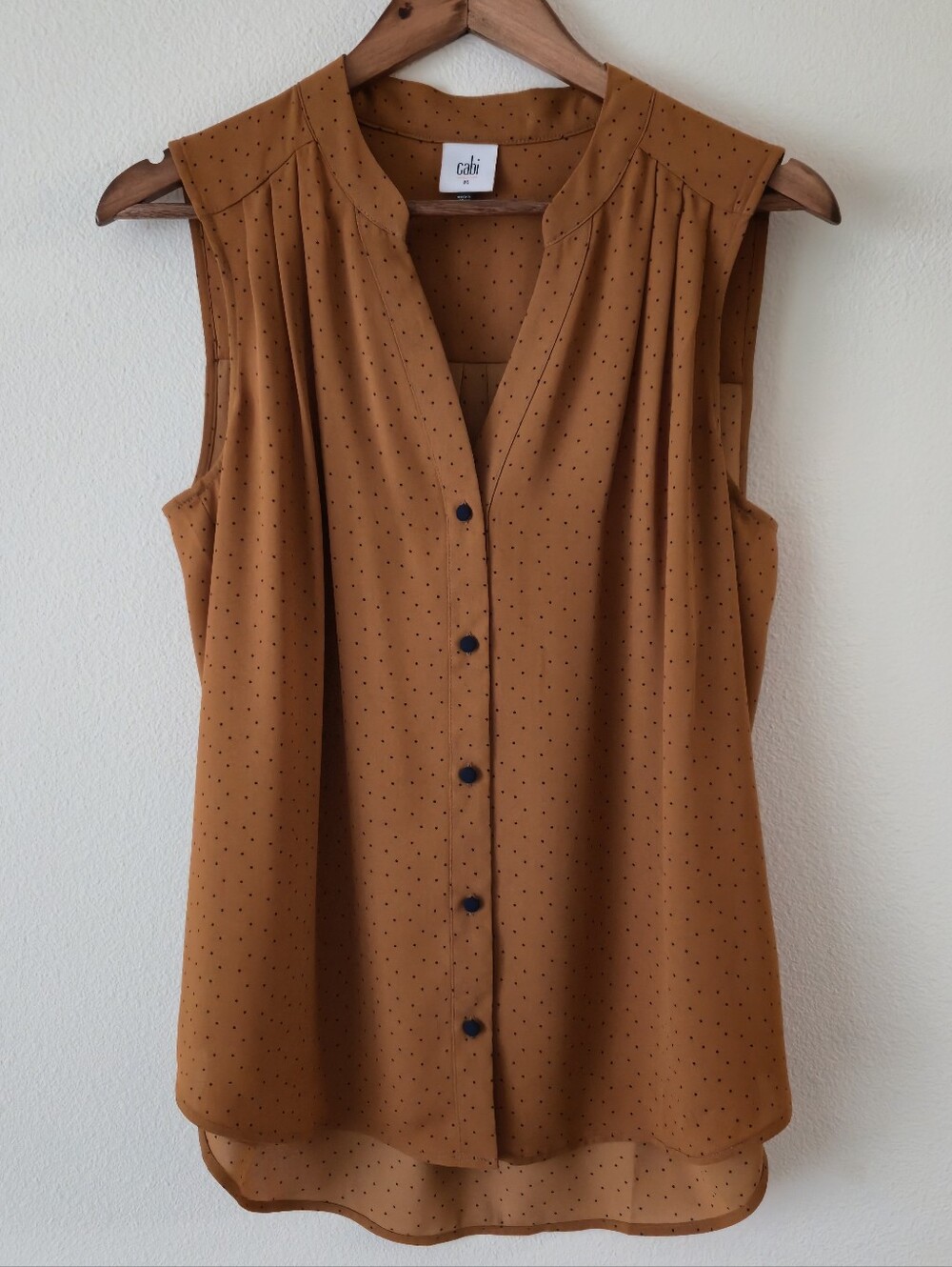 CAbi Dotty Style 3988 Sleeveless V-Neck Blouse